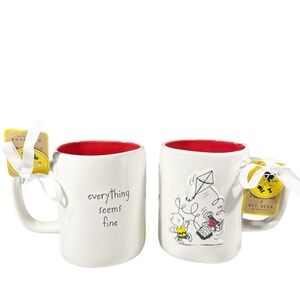 NEW Rae Dunn/Peanuts EVERYTHING SEEMS FINE Double Sided 75th Anniversary Mug